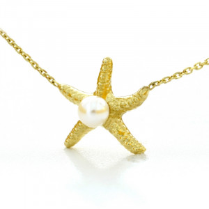 Zlatý dámsky náhrdelník K01.037.E1 PEARL STARFISH