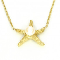 Zlatý dámsky náhrdelník K01.037.E1 PEARL STARFISH