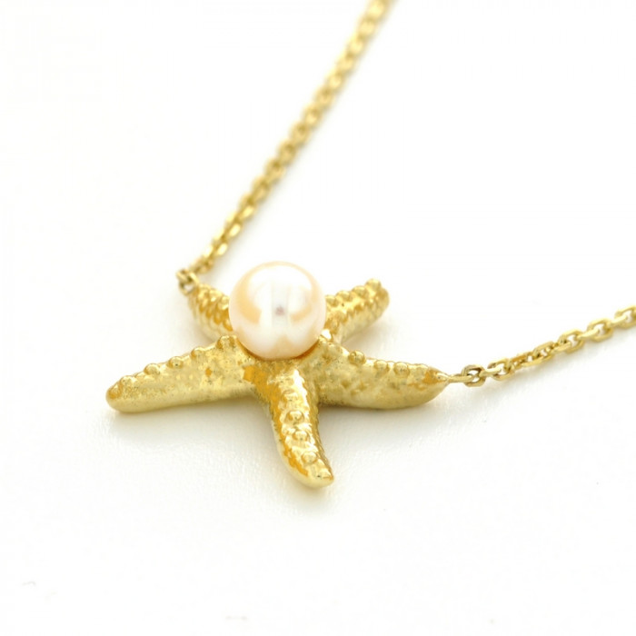 Zlatý dámsky náhrdelník K01.037.E1 PEARL STARFISH