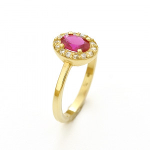 Zlatý dámsky prsteň SPLENDORA RED K02.013.A1