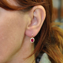 Zlaté dámske náušnice SPLENDORA RED K02.013.B1