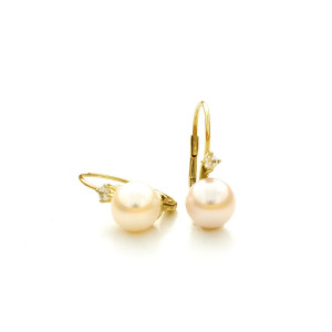 Zlaté dámske náušnice s perlou ALMETA K16.073.B1