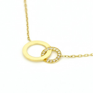 Zlatý dámsky náhrdelník Romeo a Julia  K04.008.E1