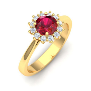Zlatý dámsky prsteň LUMINA K02.043.A1.RED