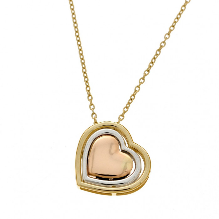 Zlatý dámsky náhrdelník TRIPLE HEART K49.100.E3 TRIPLE HEART