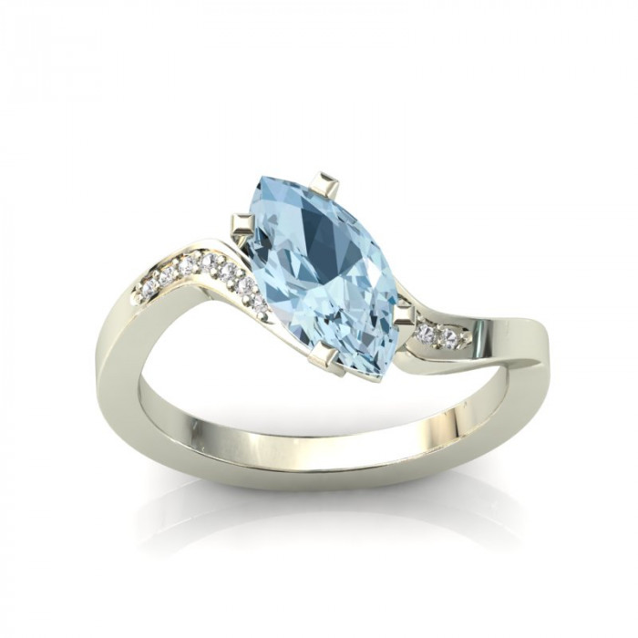 Zlatý dámsky prsteň CHARLOTTE BLUE K02.004.A2