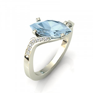 Zlatý dámsky prsteň CHARLOTTE BLUE K02.004.A2