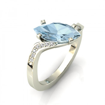 Zlatý dámsky prsteň CHARLOTTE BLUE K02.004.A2