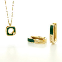 Zlatý dámsky náhrdelník MIA GREEN K38.003.ZEL.E1