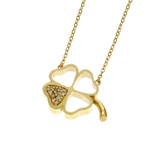 Zlatý dámsky náhrdelník CLOVER K04.059.E1 CLOVER