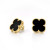 Zlaté dámske náušnice s čiernym agátom CLOVER K01.073.B1.CIE