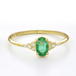 Zlatý dámsky prsteň so smaragdom PRECIOUS K02.049.A1.SMA