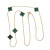 Zlatý dámsky náhrdelník K01.074.E1 CLOVER s Malachitom (450 mm)
