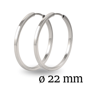 Zlaté dámske náušnice kruhy 22 mm - K30.578.B2 (štvorcový prierez)