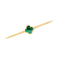 Zlatý dámsky náramok s malachitom CLOVER K01.073.F1.A.ZEL